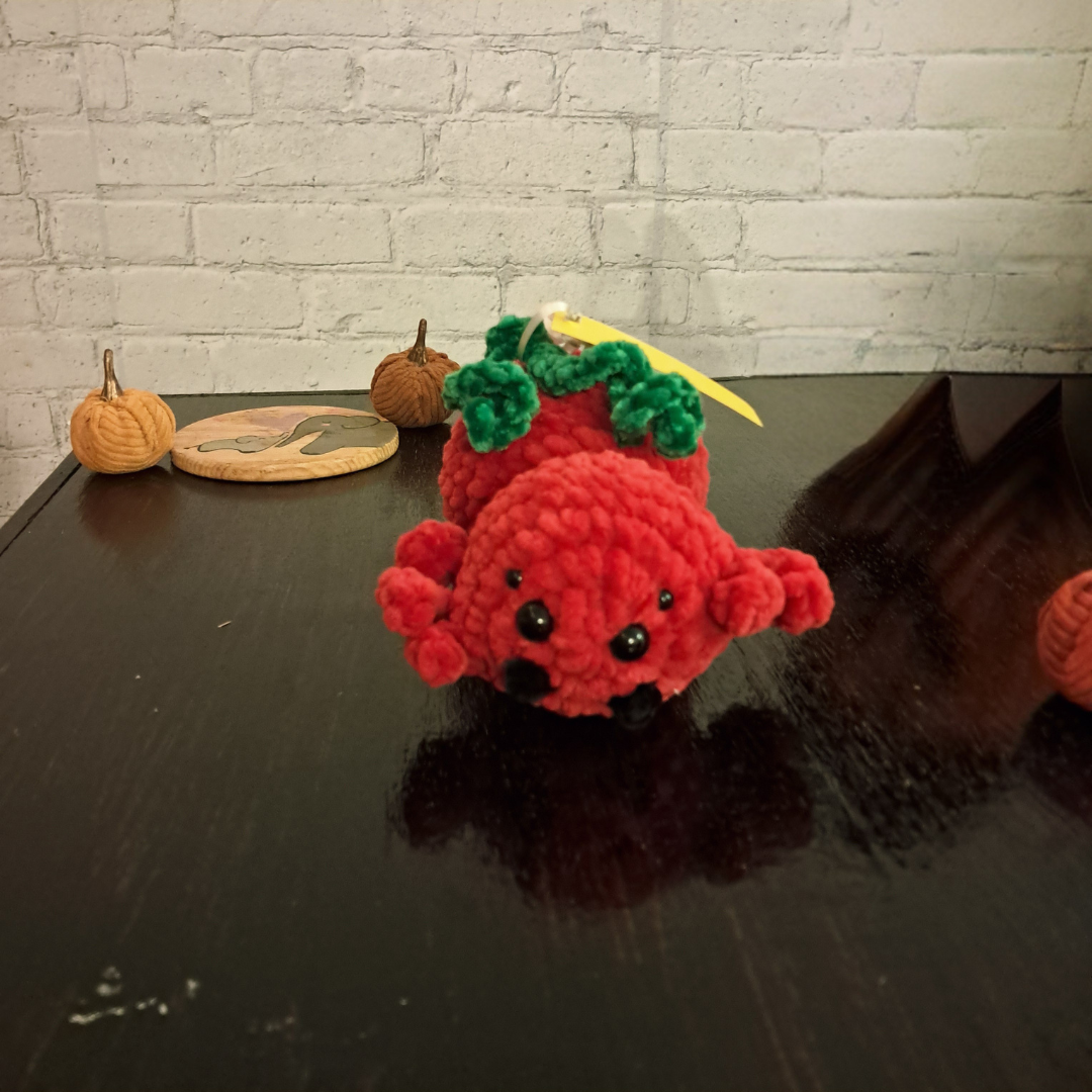 Pumpkin & Apple Spider Plushies