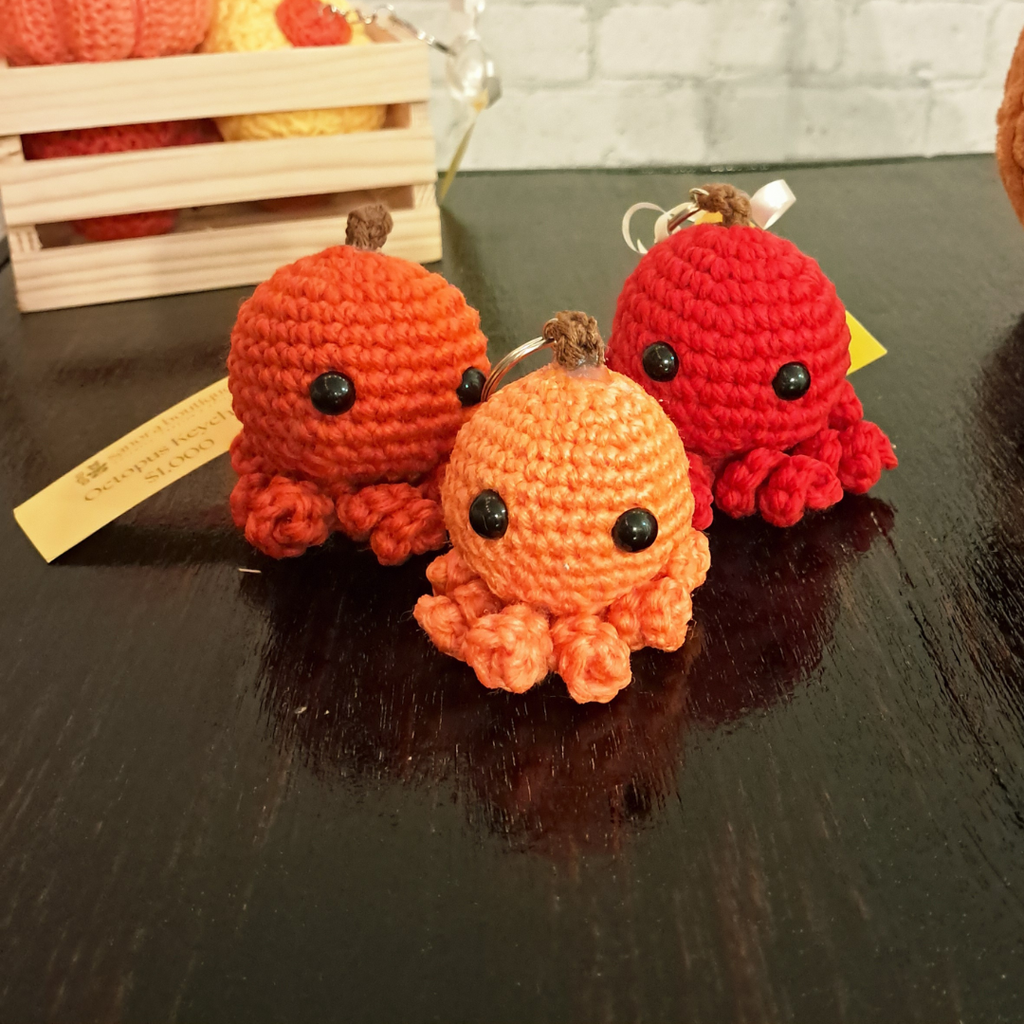 Fall Octopus Keychain